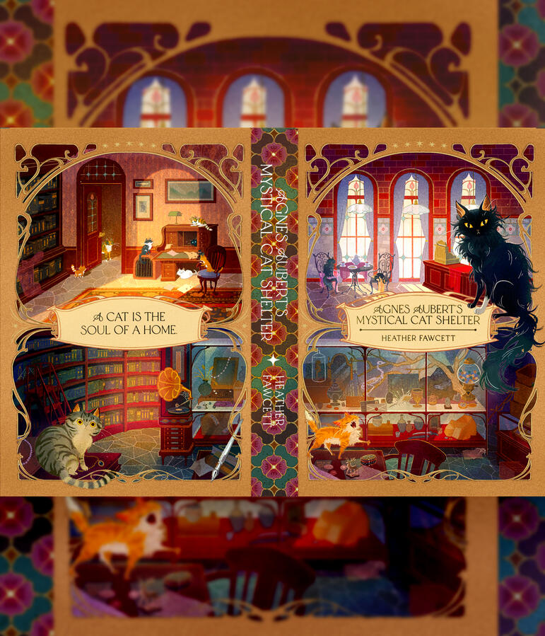 Agnes Aubert's Mystical Cat Shelter - reversible dust jacket